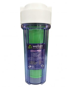 WELLON 10 INCH Clear Pre Housing With Anti-Oxidant Alkaline GAC Filter For Whole House Water Filtration System Clear housing Alkaline